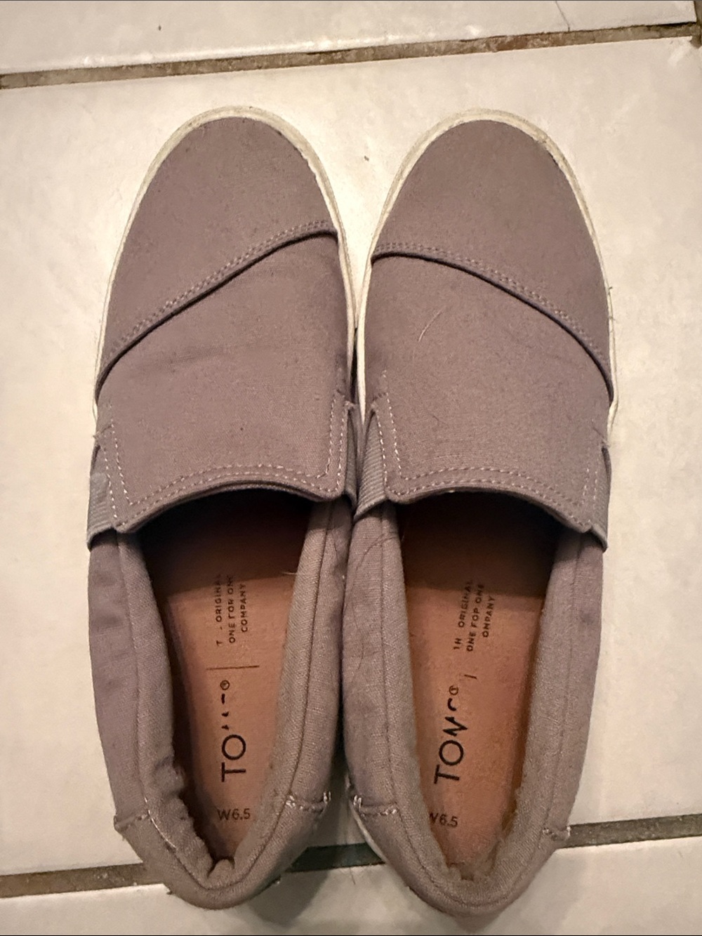 Toms Women's Slip-On Flats in Taupe Canvas